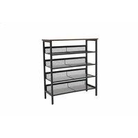 PRICE DROP! 5-Tier Mesh Shoe Rack with Wood Top