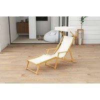 Birch Wood Lounge Chair with Adjustable Canopy & Reclining Backrest