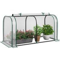 Portable Outdoor Greenhouse with Roll-up Zipper Door and Waterproof Sun-Protective PE Cover