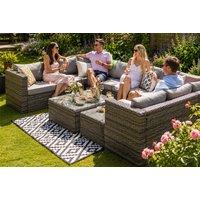 Vancouver Rattan Corner Sofa Set, 5 or 10 Seater - Black or Grey