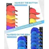 Wall Mounted Multi-Tier Baseball Cap Storage Rack - Plastic & Metal, Space-Saving, High Capacity Organiser