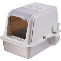 Enclosed Cat Litter Box with Stainless Steel Tray & Odour Control