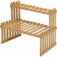 Adjustable Bamboo Plant Stand with Tiered Shelves