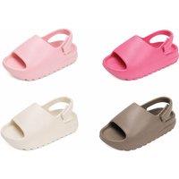 Unisex Brown Kids' Slide-On Summer Sandals with Anti-Slip Sole - 3 Sizes, 4 Colours