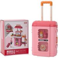3-in-1 Kids' 49-Piece Pretend Kitchen Playset