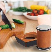 Angle Adjustable Rolling Knife Sharpener - Magnetic Base, Wood & Aluminium, Fast Sharpening for Kitchen Knives