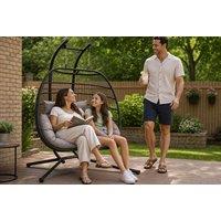 Single & Double Seat Egg Chairs with Rain Cover