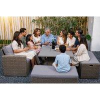 Rosen 9 Seater Corner Sofa Set with Fire Pit Table