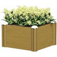 Plastic Wood-Grain Raised Garden Bed Planter