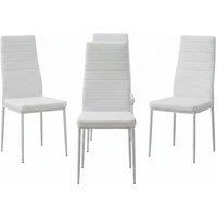 Set of 4 Faux Leather High-Back Dining Chairs