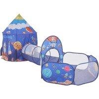 3-in-1 Kids Aerospace Play Tent with Tunnel and Ball Pit