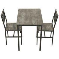Retro Dining Table Set with 2 Chairs