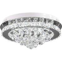Round Semi-Flush LED Light with Crystal Droplets