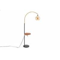 Adjustable Arc Floor Lamp with Wooden Tray