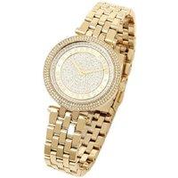 Michael Kors MK3445 Mini Darci Quartz Ladies Watch - Gold, Crystal Pave, Stainless Steel, 33mm, Water-Resistant