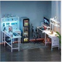 EcoFurnix FSC Solid Wood Corner TV Stand with LED, Storage & Power - Contemporary 150cm