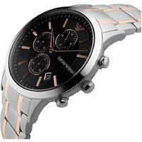 Emporio Armani AR11165 Chronograph Quartz Men's Luxury Stainless Steel Watch, 43mm, Water-Resistant