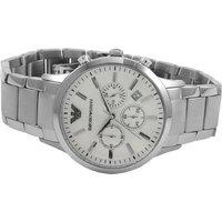 Emporio Armani AR2458 Men's Quartz Chronograph Stainless Steel Watch - Water-Resistant, Classic Silver Dial