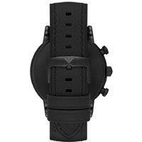 Emporio Armani AR1970 Men's Chronograph Quartz Watch - Black Stainless Steel, Leather Strap, 46mm, Water-Resistant