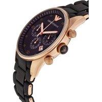 Emporio Armani AR5905 Men's Chronograph Sportivo Watch, Quartz Movement, Rose Gold Stainless Steel, 42mm, Water-Resistant