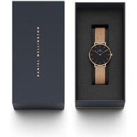 Daniel Wellington Petite Black Melrose Ladies Quartz Watch - Stainless Steel, Minimalist Classic