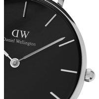 Daniel Wellington Petite Ashfield Quartz Watch - Black/Silver, Water-Resistant, Mesh Strap, Classic Design