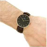 Daniel Wellington Classic Black York 40mm Quartz Watch - Water-Resistant, Mineral Glass, Leather Strap