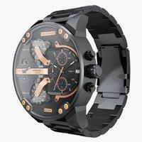 Diesel Daddy 2.0 Chronograph Quartz Black Stainless Steel Watch - Oversized Luxury Men's Timepiece