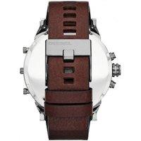 Diesel Mr Daddy Chronograph Quartz Men's Watch - Brown Leather Strap, Blue Dial, Luxury Style