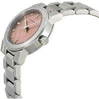 Burberry Ladies Quartz Watch - The City Check Diamonds Pink, Stainless Steel, 26mm, Water-Resistant