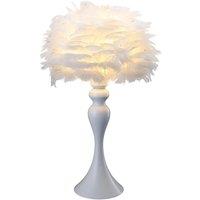 Feather LED Table Lamp White Metal Base