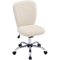 Height-Adjustable Plush Office Chair with Wheels