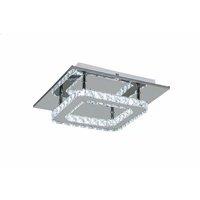 Square Crystal Ceiling Light with Chrome Finish