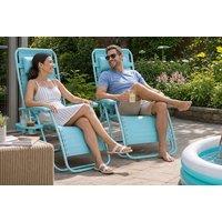 Set of 2 Zero Gravity Reclining Sun Loungers - 6 Colour Options