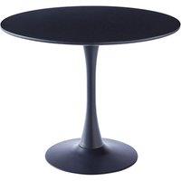Round Wooden Table With Metallic Base