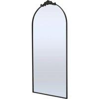 Vintage- Arched Black Metal Framed Mirror