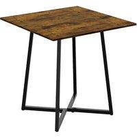 Wood-Grain Top Dining Table with Metal Base