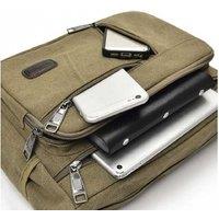 Black Men's Canvas Crossbody Messenger Bag - Multi-Pocket Satchel Shoulder Bag