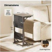 EcoFurnix Black Foldable Side Table & Storage - Contemporary Multi-Functional Living Room Furniture
