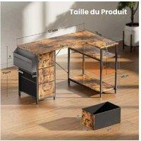EcoFurnix L-Shaped Corner Desk - Sturdy Wood & Metal, Storage, Modern Living Room Workstation 120x78cm