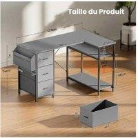 EcoFurnix L-Shaped Corner Desk with Storage - Modern Wood & Metal, 120x78cm, Space-Saving Living Room Workstation