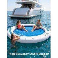 EcoFurnix Inflatable Pool & Beach Floating Hammock Ring with Cup Holders - Outdoor Water Lounger for Family Fun