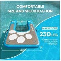 EcoFurnix Inflatable Dog Pool Ramp - Water Sports Accessory, Heavy-Duty 104kg Capacity, 152102cm, For Pools, Boats & Outdoor Fun