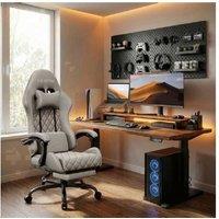 EcoFurnix Ergonomic Office Chair with Lumbar Massage - Suede, Adjustable, High Weight Capacity