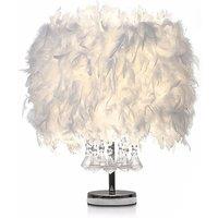 Feather Bedside Table Lamp with Crystals