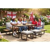 6-Piece Modular Garden Sofa Set with Dining Table