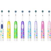 Children's Battery-Powered Round-Head Electric Toothbrush with 2 or 4 Heads