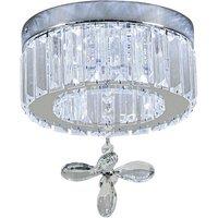 Round Ceiling Light with Crystal Pendant