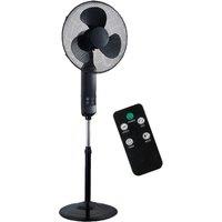 16-inch Adjustable Height Pedestal Floor Fan with Remote & Timer