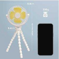 CUQOO Mini Portable Octopus 3-Speed Desk Fan with 4000mAh Battery